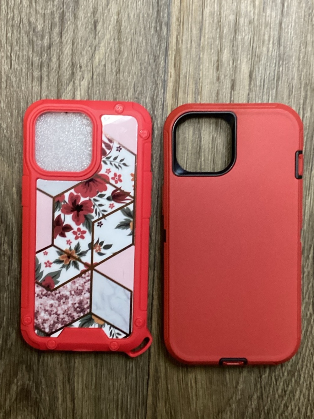 Red Floral Geometric Protective Phone Case iPhone 13 6.1